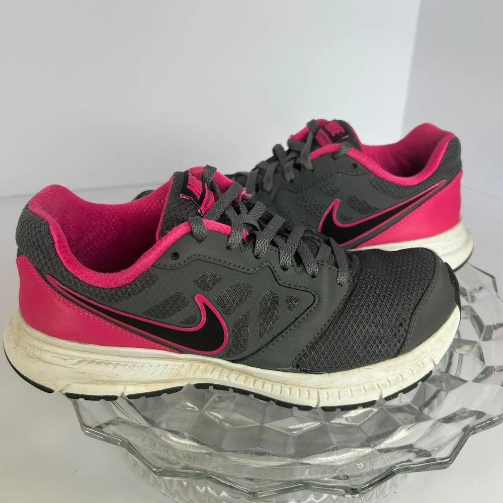 Nike Downshifter 6 Running Shoes Gray Pink Sneakers Womens Size 6.5‎